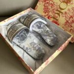 Dior Unisex CD Dway Slide Grey Toliet De Jouy Embroidered Cotton – Bild 3