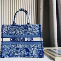 Dior Unisex CD Large Book Tote Fluorescent Blue Toile De Jouy Transparent Canvas (11)