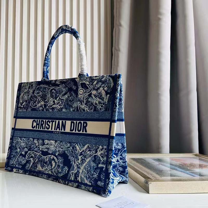 Christian Dior Blue Canvas Large Book Tote – Madison Avenue Couture