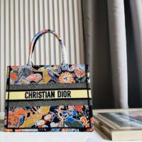 Dior Unisex CD Medium Book Tote Black Multicolor Dior Zodiac Fantastico Embroidery (9)