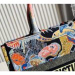 Dior Unisex CD Medium Book Tote Black Multicolor Dior Zodiac Fantastico Embroidery - Imagen 10