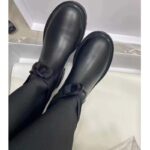 Dior Unisex CD Shoes D-Major Boot Black White Technical Fabric Black Calfskin – Image 9