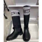 Dior Unisex CD Shoes D-Major Boot Black White Technical Fabric Black Calfskin – Image 8