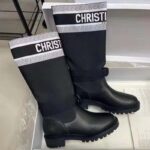 Dior Unisex CD Shoes D-Major Boot Black White Technical Fabric Black Calfskin – Image 3