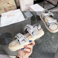 Dior Unisex CD Shoes DiorAct Sandal White Black Technical Mesh Rubber (6)