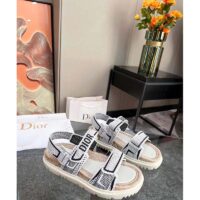 Dior Unisex CD Shoes DiorAct Sandal White Black Technical Mesh Rubber (6)