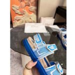 Dior Unisex CD Shoes DiorAct Sandal White Bright Blue Technical Mesh Rubber - Image 10