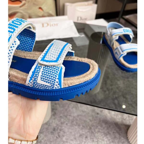 Dior Unisex CD Shoes DiorAct Sandal White Bright Blue Technical Mesh Rubber (4)