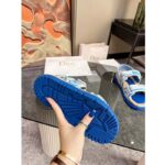 Dior Unisex CD Shoes DiorAct Sandal White Bright Blue Technical Mesh Rubber - Image 8