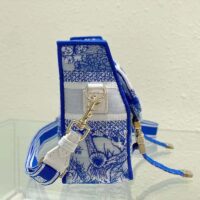 Dior Unisex CD Small Diorcamp Bag Transparent Canvas Fluorescent Blue Toile De Jouy (3)