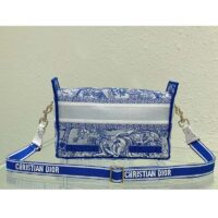 Dior Unisex CD Small Diorcamp Bag Transparent Canvas Fluorescent Blue Toile De Jouy (3)