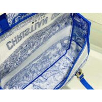 Dior Unisex CD Small Diorcamp Bag Transparent Canvas Fluorescent Blue Toile De Jouy (3)