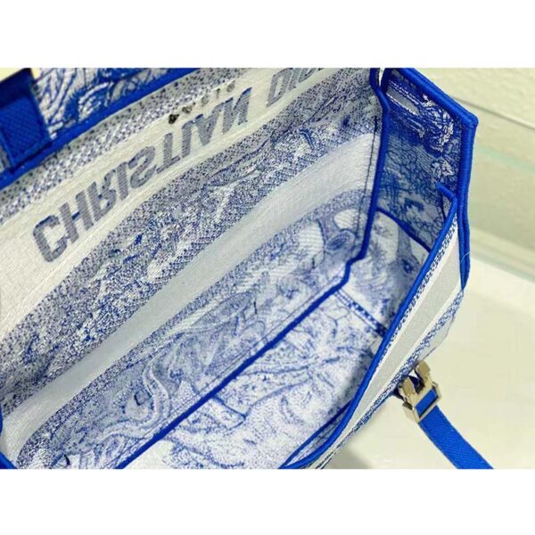 Dior Unisex CD Small Diorcamp Bag Transparent Canvas Fluorescent Blue Toile De Jouy (9)
