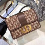 Dior Women CD 30 Montaigne Bag CD Clasp Burgundy Dior Oblique Jacquard - Image 2