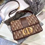 Dior Women CD 30 Montaigne Bag CD Clasp Burgundy Dior Oblique Jacquard - Image 3