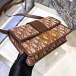 Dior Women CD 30 Montaigne Bag CD Clasp Burgundy Dior Oblique Jacquard - Image 4