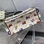Dior Women CD Large Dior Book Tote Latte Multicolor Dior Pixel Zodiac Embroidery - Image 4