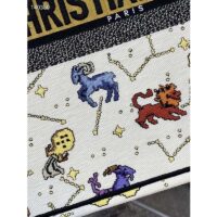 Dior Women CD Large Dior Book Tote Latte Multicolor Dior Pixel Zodiac Embroidery (10)