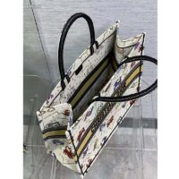 Dior Women CD Large Dior Book Tote Latte Multicolor Dior Pixel Zodiac Embroidery (10)