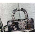 Dior Women CD Medium Lady D-Lite Bag Black Toile De Jouy Zodiac Embroidery - Image 9