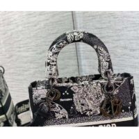 Dior Women CD Medium Lady D-Lite Bag Black Toile De Jouy Zodiac Embroidery (1)