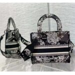 Dior Women CD Medium Lady D-Lite Bag Black Toile De Jouy Zodiac Embroidery - Image 4
