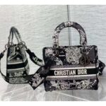 Dior Women CD Medium Lady D-Lite Bag Black Toile De Jouy Zodiac Embroidery - Image 3
