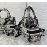 Dior Women CD Medium Lady D-Lite Bag Black Toile De Jouy Zodiac Embroidery - Image 5