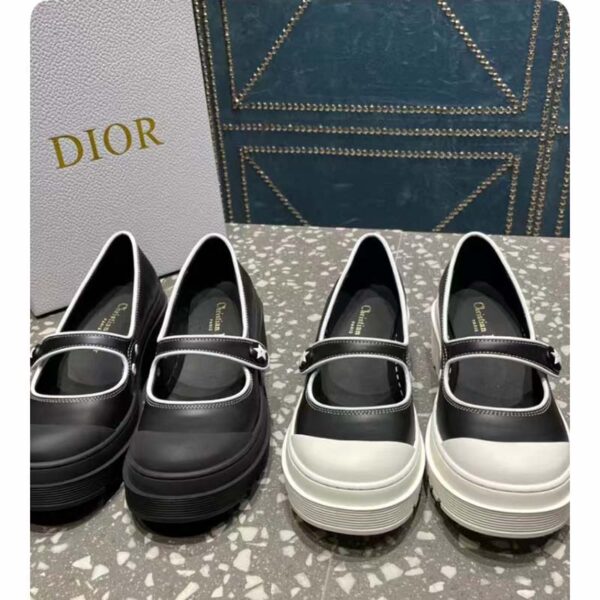 Dior Women CD Shoes D-Doll 2.0 Pump Black White Supple Calfskin 3.5 cm Heel (12)