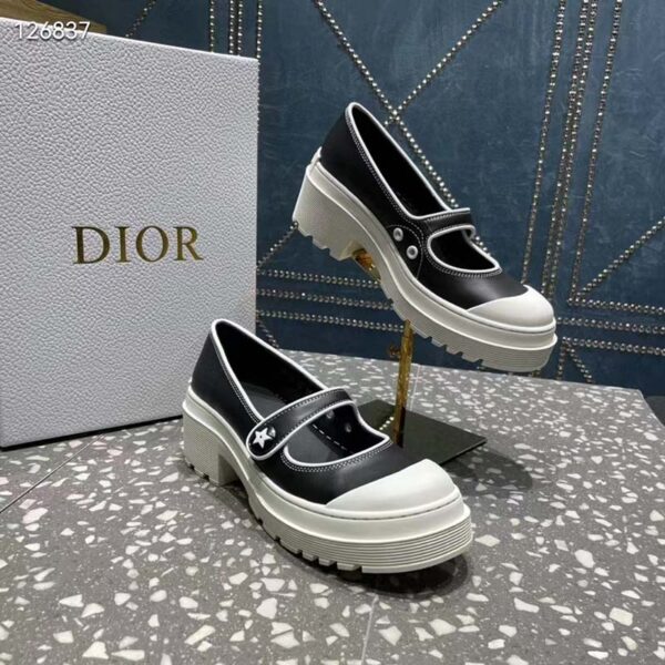 Dior Women CD Shoes D-Doll 2.0 Pump Black White Supple Calfskin 3.5 cm Heel (3)