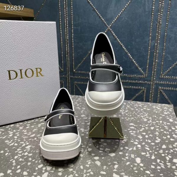 Dior Women CD Shoes D-Doll 2.0 Pump Black White Supple Calfskin 3.5 cm Heel (4)