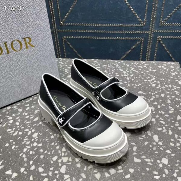Dior Women CD Shoes D-Doll 2.0 Pump Black White Supple Calfskin 3.5 cm Heel (6)