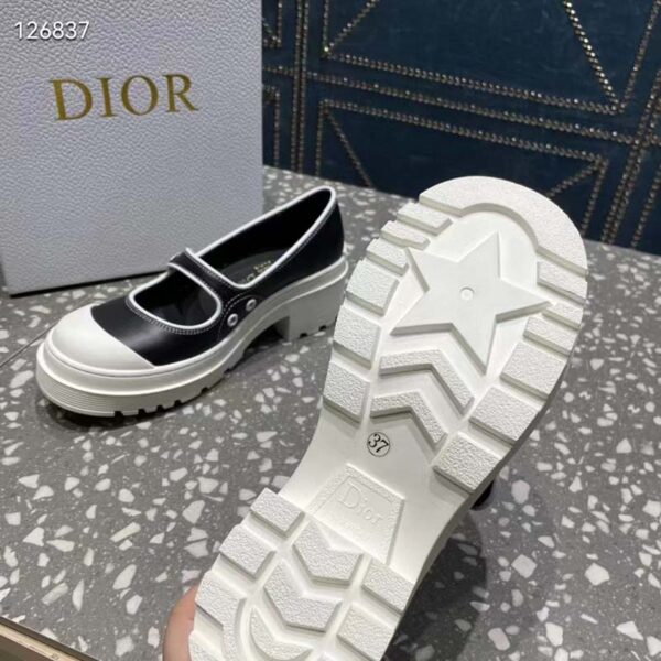 Dior Women CD Shoes D-Doll 2.0 Pump Black White Supple Calfskin 3.5 cm Heel (7)