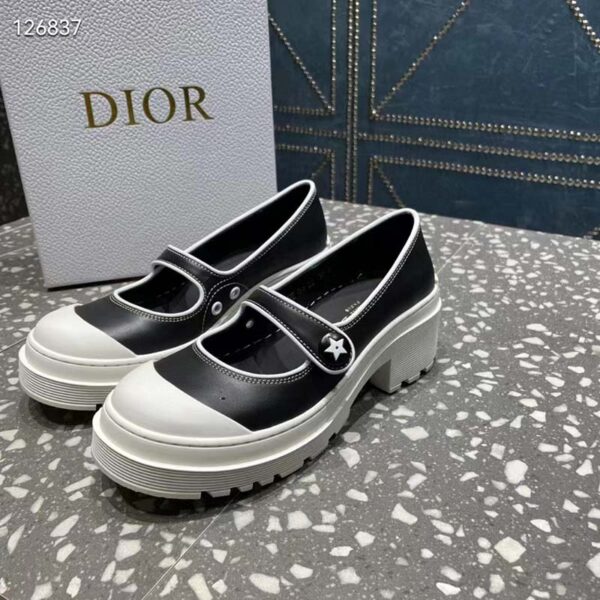 Dior Women CD Shoes D-Doll 2.0 Pump Black White Supple Calfskin 3.5 cm Heel (8)