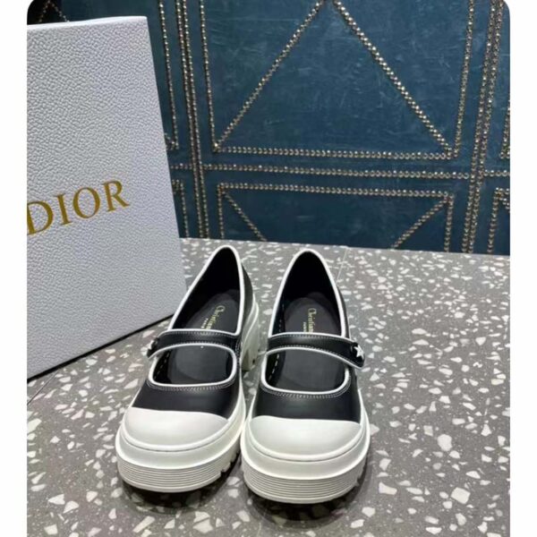 Dior Women CD Shoes D-Doll 2.0 Pump Black White Supple Calfskin 3.5 cm Heel (9)