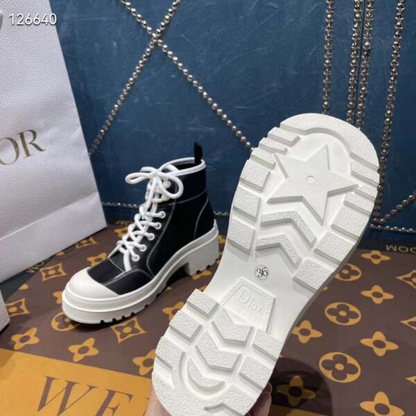 Dior Women CD Shoes D-Rise Ankle Boot Black Technical Fabric Calfskin 11 cm High (3)