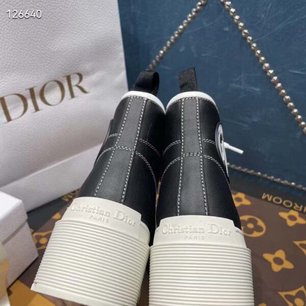 Dior Women CD Shoes D-Rise Ankle Boot Black Technical Fabric Calfskin 11 cm High (4)