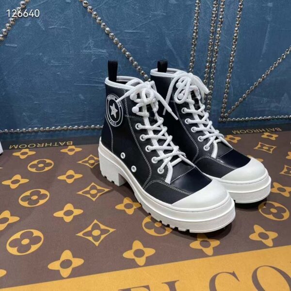 Dior Women CD Shoes D-Rise Ankle Boot Black Technical Fabric Calfskin 11 cm High (9)