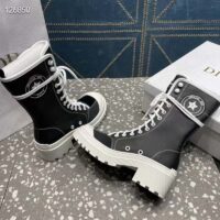 Dior Women CD Shoes D-Rise Boot Black Technical Fabric Calfskin 21.5 cm High (2)