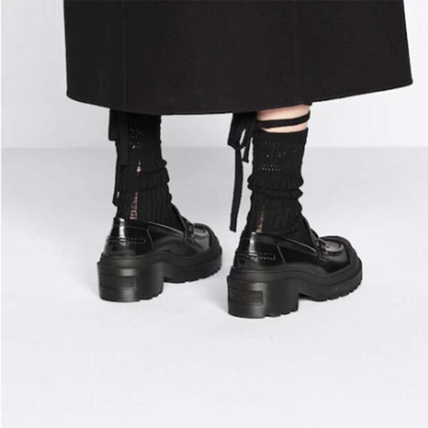 Dior Women CD Shoes Dior Code Loafer Black Brushed Calfskin (10)