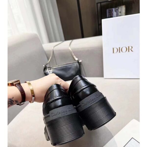 Dior Women CD Shoes Dior Code Loafer Black Brushed Calfskin (2)