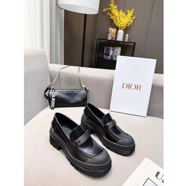 Dior Women CD Shoes Dior Code Loafer Black Brushed Calfskin (3)