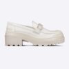Dior Women CD Shoes Dior Code Loafer White Brushed Calfskin