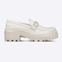 Dior Women CD Shoes Dior Code Loafer White Brushed Calfskin (7)