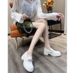 Dior Women CD Shoes Dior Code Loafer White Brushed Calfskin – Image 10