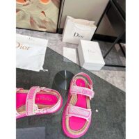 Dior Women CD Shoes DiorAct Sandal White Bright Pink Technical Mesh Rubber (6)