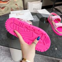 Dior Women CD Shoes DiorAct Sandal White Bright Pink Technical Mesh Rubber (6)