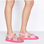 Dior Women CD Shoes DiorAct Sandal White Bright Pink Technical Mesh Rubber - Image 15