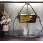 Fendi Women Baguette 1997 Gold Colored Leather Sequinned Bag - Image 3