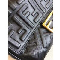 Fendi Women Baguette Chain Midi Black Nappa Leather Bag (8)